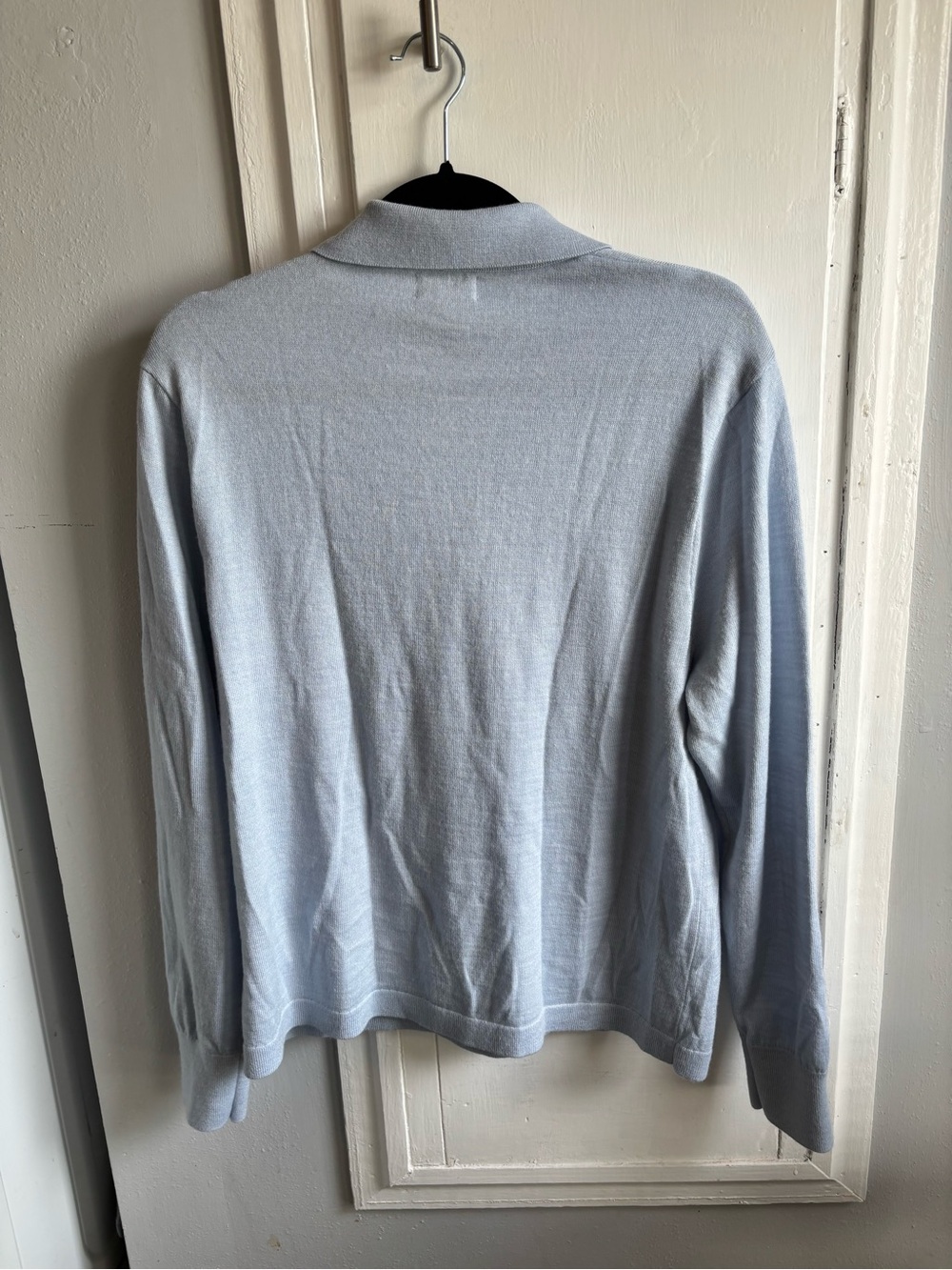 J. Crew Light Blue Merino Blend Crewneck Polo Sweater - Picture 4 of 4